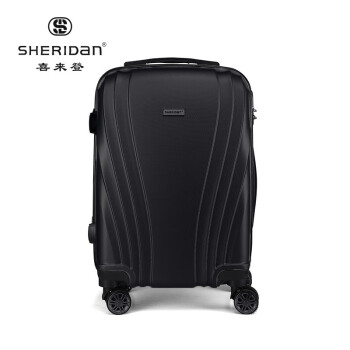 喜来登（SHERIDAN）行李箱旅行箱登机箱 万向轮拉杆箱耐磨抗摔旅行箱 SHX-002S 黑色-20寸