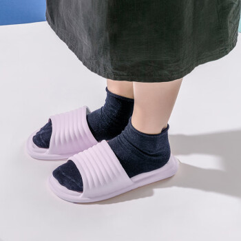 名创优品（MINISO）棉花糖系列浴室拖鞋日式室内家用软底家居鞋凉拖鞋情侣 女士-紫色 37-38