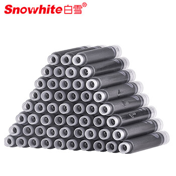 Snowhite 白雪 可替换钢笔墨胆 黑色 50支装全利兔-实时优惠快报