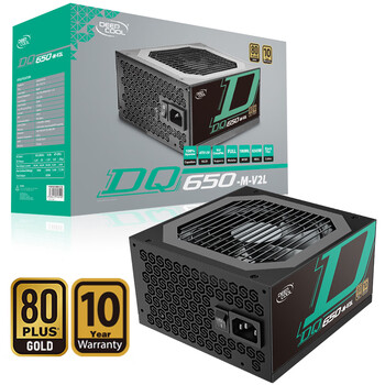 九州风神（DEEPCOOL） DQ650金牌全模组电源/10年质保/全日系电容/台式机机箱主机电脑电源650W（温控风扇）