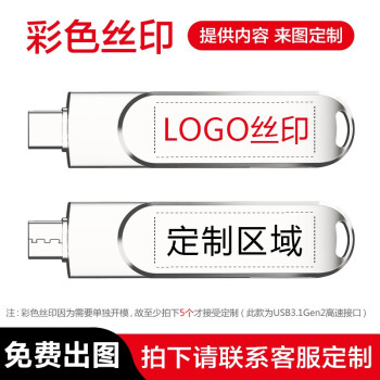 о ٹ̬UType-C USB3.1˫ӿֻ˫ͷ칫ֶlogo ɫ˿ӡ 512GB