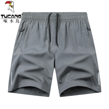 啄木鸟（TUCANO）短裤男夏季新款轻薄健身跑步裤男士吸汗透气运动短裤 灰色 5XL