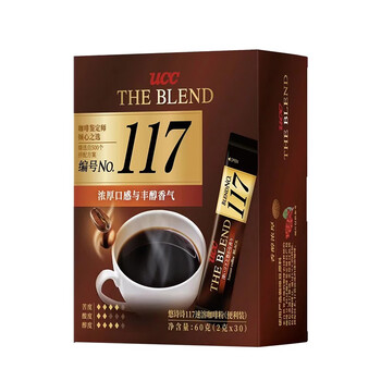 UCC 悠诗诗 117纯黑咖啡粉 原装进口速溶冻干经典香醇 117盒装30条食品类商品-全利兔-实时优惠快报