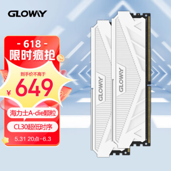 光威（Gloway）32GB(16Gx2)套装 DDR5 6000 台式机内存条 天策系列-皓月白 海力士A-die CL30