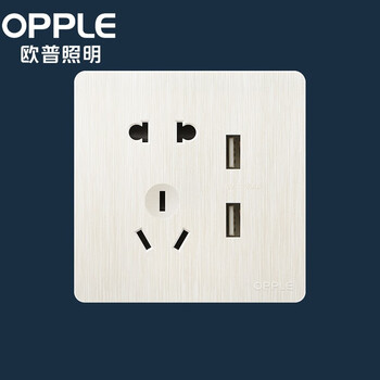 欧普照明（OPPLE）开关插座86型USB五孔插座面板K11白色