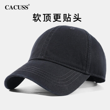 CACUSS帽子男女士棒球帽男鸭舌帽遮阳帽太阳帽棉软顶户外帽黑色简约版