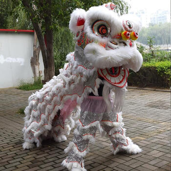 舞狮醒狮整套白色sn1572山南标准羊毛舞狮