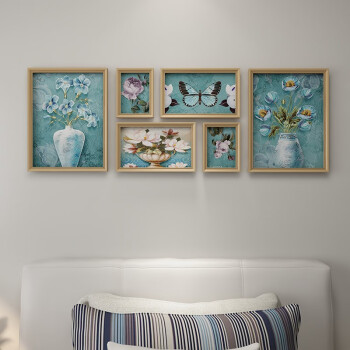 美居日记照片墙装饰挂画实木相框创意六框挂墙组合套装房间相片墙组合