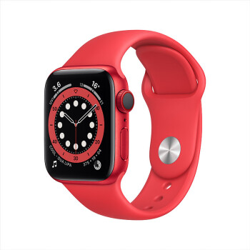 Apple Watch Series 6智能手表 GPS+蜂窝款 40毫米红色铝金属表壳 红色运动型表带 M06R3CH/A