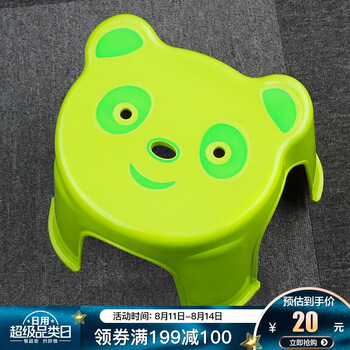 
                                        
                                                            茶花 塑料凳子家用小板凳 熊猫儿童小椅子 08541K                