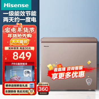 海信 (Hisense) 203升 一级能效家用冰柜 冷藏冷冻转换冷柜 节能省电单门冰箱金色 BD/BC-203NUD钛空金