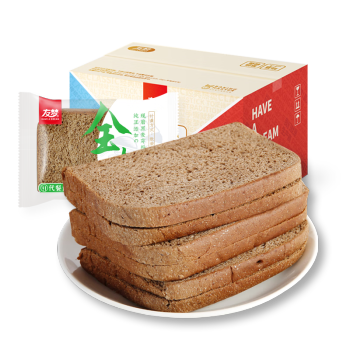 友梦全麦吐司面包早餐面包切片代餐面包小面包代餐休闲零食办公室点心 全麦吐司面包 390克