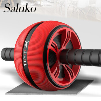SALUKO 静音健腹轮 腹肌轮 健腹器锻炼腹部健身器材 锻炼滚轮收腹运动机 风火轮炫红