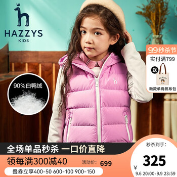 HAZZYS 哈吉斯 儿童羽绒马甲全利兔-实时优惠快报
