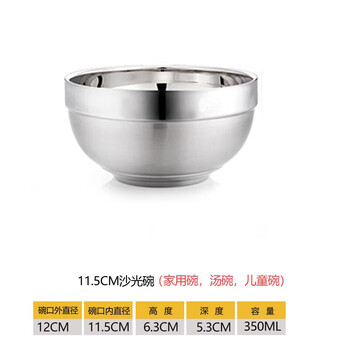 慧荣通达 个性304不锈钢碗防烫双层隔热碗饭碗家用汤碗儿童创意铁碗 11.5CM日用百货类商品-全利兔-实时优惠快报