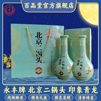YONGFENG 永丰牌 北京二锅头 清香型白酒42度 纯粮酿造白酒 中秋送礼 自饮粮食酒 印象青龙500mL*2瓶装食品类商品-全利兔-实时优惠快报