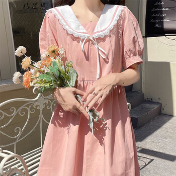 格逻恩夏季少女生裙子夏天短袖连衣裙学生新款衣服22年初中生高中生小
