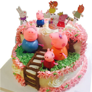 芙滋窝 创意儿童卡通小猪佩奇生日蛋糕同城配送全国上海北京广州深圳