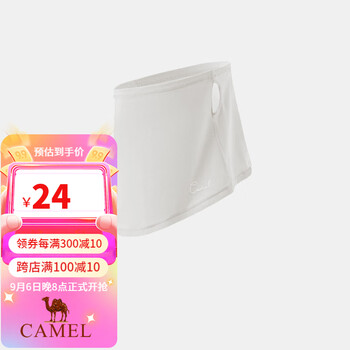 CAMEL 骆驼 防紫外线冰丝防晒面纱女遮脸挂耳面罩遮全脸口罩遮阳春夏开车 A1S3VJ101 浅灰色 护颈款全利兔-实时优惠快报