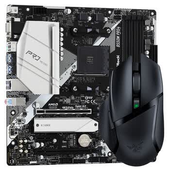 华擎（ASRock）B550M Pro4主板+雷蛇巴塞利斯蛇 X 极速版 小巴蛇 鼠标套装