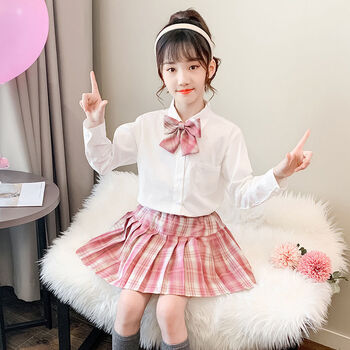现货速发秋季jk制服裙学院风小学生71水手服百褶裙套装潮ll树莓红茶