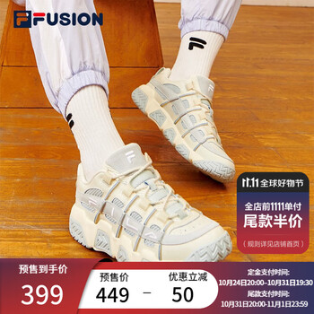 FILA 斐乐 FUSION斐乐潮牌篮球鞋女鞋新休闲鞋子运动鞋BARRICADE 香草冰/冰灰-VI 36.5运动户外类商品-全利兔-实时优惠快报
