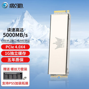 影驰 名人堂HOF SSD固态硬盘PCIE4.0 M.2接口NVME协议台式机电脑PS5固态硬盘 HOF PRO 20 1TB/五年质保个人送保