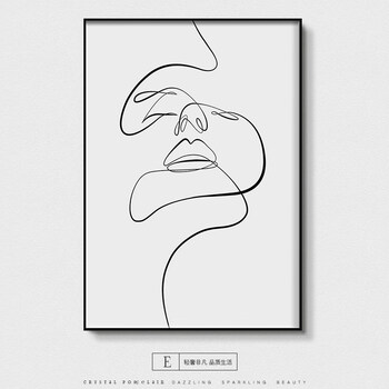 北欧装饰画壁画客厅挂画现代简约卧室床头画简笔抽象线条极简风格j1