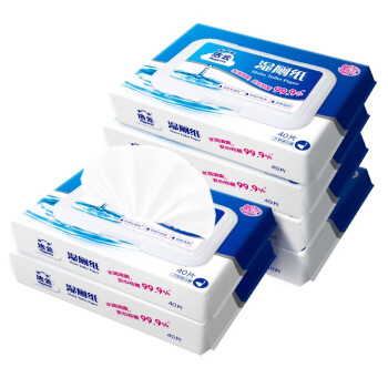 洁云( Hygienix)湿厕纸40片*6包 清洁湿纸巾湿巾 可搭配卷纸卫生纸使用 擦屁屁专用