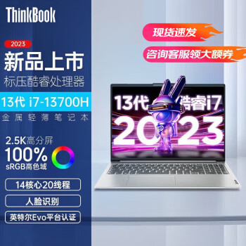 联想ThinkBook 16+ 2023款 金属轻薄笔记本电脑 商务办公游戏学生本 13代酷睿标压 i7-13700H RTX3050独显 32G内存  512G固态硬盘 官方标配
