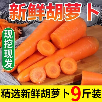 京喜特价APP、有券的上：城南堡花 胡萝卜 现挖现发 9斤食品类商品-全利兔-实时优惠快报