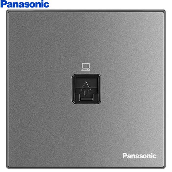 松下（ Panasonic）开关插座面板 网络电脑插座面板 1孔电脑墙壁弱电插座 悦宸系列86型 WMWM411MYH 云碳灰色
