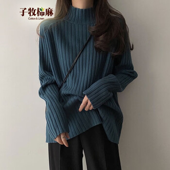 子牧棉麻 女士半高领针织衫服饰鞋包类商品-全利兔-实时优惠快报