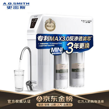 史密斯(A.O.SMITH)家用净水器1200M 1.2升/分钟 标配专利智能滤芯更换提示龙头 低废水即滤反渗透净水机