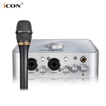 iCON 艾肯4nano外置声卡套装主播直播喊麦全套手机电脑通用莱维特电容麦克风套装专业录音k歌设备 4NANO+艾肯C1 PRO【需连接电脑】
