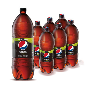 百事可乐 无糖 Pepsi 青柠味 碳酸饮料 汽水 大瓶 2L*6瓶 饮料整箱  百事出品