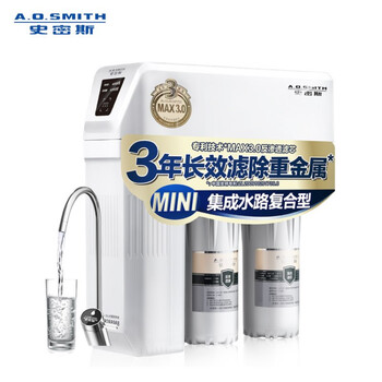 史密斯(A.O.Smith)家用净水器 直饮净水机 1.6升/分钟 反渗透净水机 家电 1600M