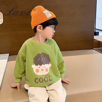 Lavi 男童女童卫衣春秋款2023新款儿童秋款上衣中大童秋季衣服小男孩潮 果绿-酷男孩 120母婴玩具类商品-全利兔-实时优惠快报