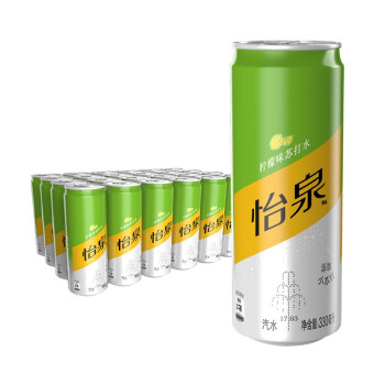 可口可乐（Coca-Cola）怡泉 Schweppes 无糖零卡 柠檬味 苏打水 330ml*24罐 年货调酒