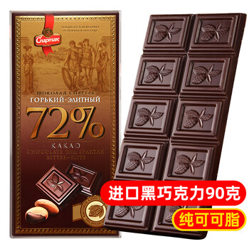 Cnapmak 斯巴达克 白俄罗斯黑巧克力原装进口纯可可脂健身运动零食品72%盒装黑巧90g食品类商品-全利兔-实时优惠快报
