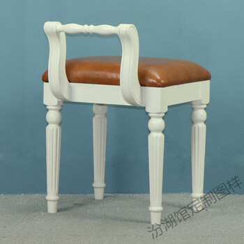 家具>凳类>梳妆凳>6015欧式梳妆凳美式全化妆凳靠背梳妆台椅子