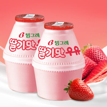 宾格瑞（BINGGRAE）草莓牛奶238ml*4瓶 韩国进口坛子奶 早餐奶 儿童奶 学生奶 低温奶