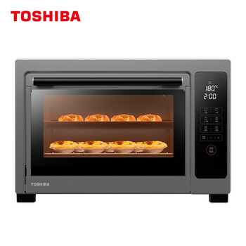 东芝(TOSHIBA)电烤箱 家用台式大容量智能烤箱 上下独立控温 360度旋转烤叉 搪瓷内胆 D2-38B1 38升