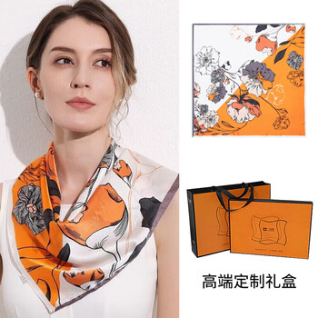 一米画纱yimihuasha 真丝丝巾桑蚕丝方巾女士披肩妈妈生日礼物母亲节礼盒教师节送老师服饰鞋包类商品-全利兔-实时优惠快报