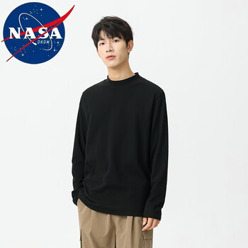 NASADKGM 联名双面德绒长袖t恤男 3750黑色（厚款） XL（120斤-135斤）全利兔-实时优惠快报