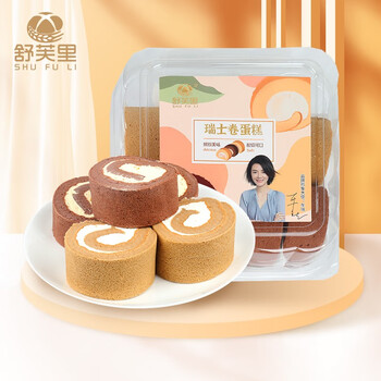 shufuli 舒芙里 瑞士卷蛋糕720g/盒 拿铁味5块+巧克力奶酪味5块 720g/盒食品类商品-全利兔-实时优惠快报