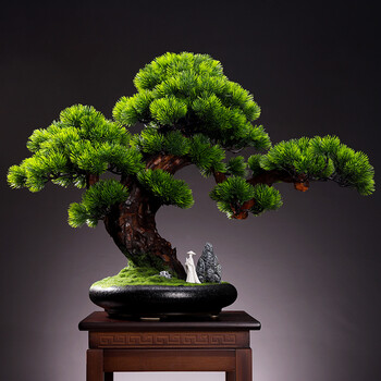 品质好物客厅仿真植物盆景室内迎客松绿植盆栽大型假树桌面微景观装饰
