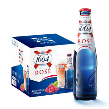 kronenbourg 1664啤酒 桃红啤酒330ml*9瓶 礼盒装（新老包装随机发货））