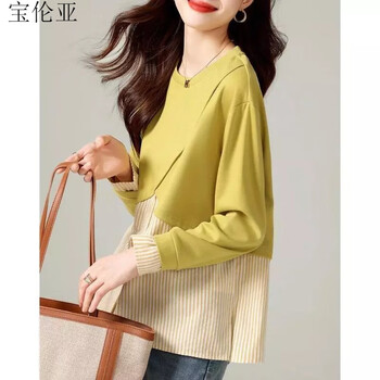 BAOLUNYA 宝伦亚 女士条纹拼接卫衣服饰鞋包类商品-全利兔-实时优惠快报