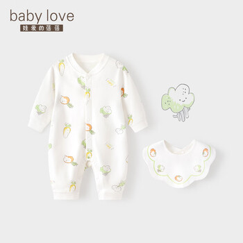 babylove 娃爱的蓓蓓 婴儿连体衣长袖纯棉哈衣爬服春秋宝宝衣服新生儿打底睡衣秋装 时蔬添彩母婴玩具类商品-全利兔-实时优惠快报
